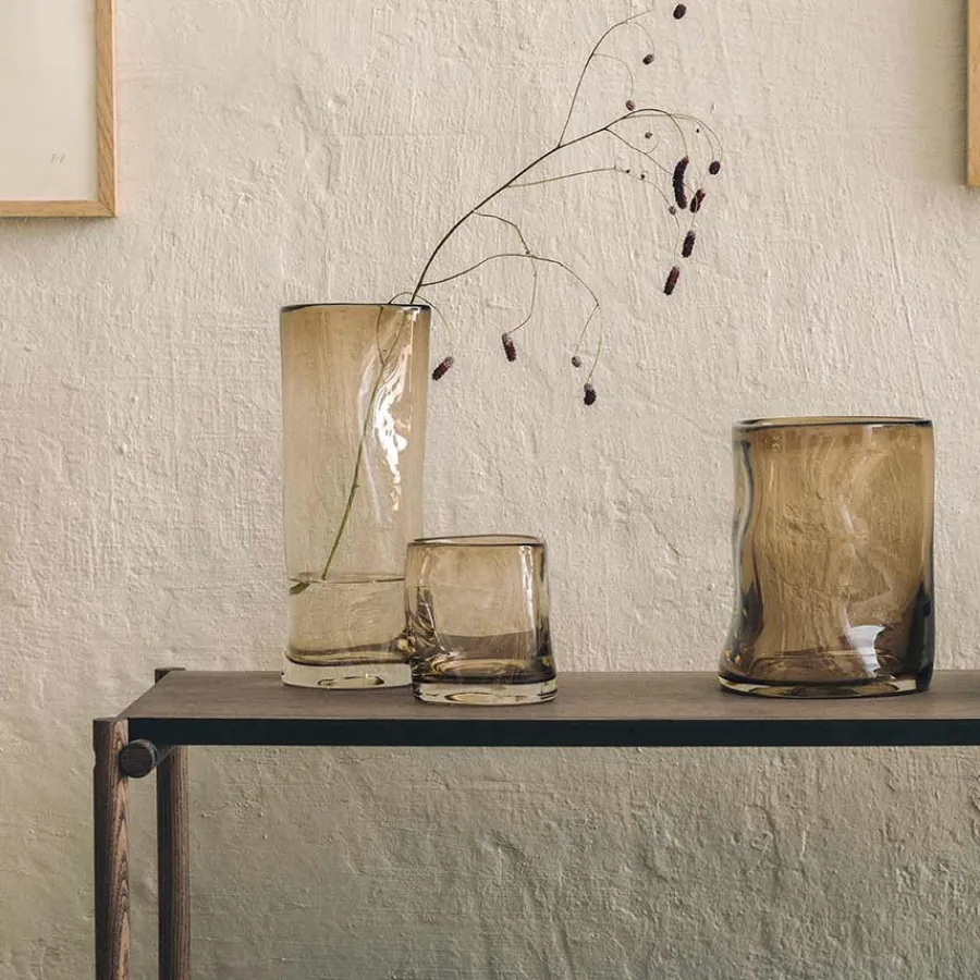 Dekor|Vaser>HADELAND GLASSVERK Sine Vase 29,5x11cm Kakao