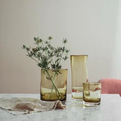 Dekor|Vaser>HADELAND GLASSVERK Sine Vase 29,5x11cm Oliven