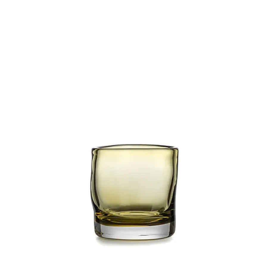 Dekor|Lys>HADELAND GLASSVERK Sine Vase / Lyslykt 12,5 x10,5cm Oliven