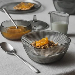 Skåler>HADELAND GLASSVERK Siri Bolle 13cm Røkgrå 4pk