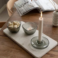 Lys>HADELAND GLASSVERK Siri Telysholder 2pk Røkgrå