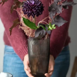 Dekor|Vaser>HADELAND GLASSVERK Siri Vase 21cm Røkgrå