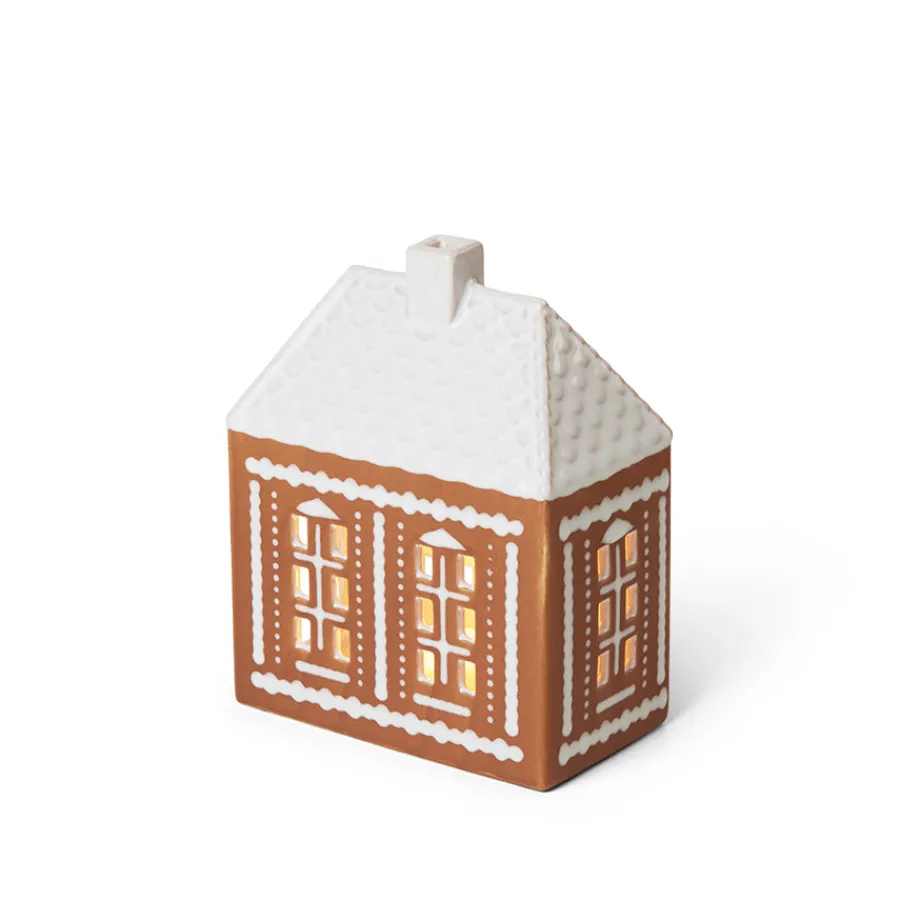 Lys>KÄHLER DESIGN Kähler Gingerbread Lyshus Medium Brun