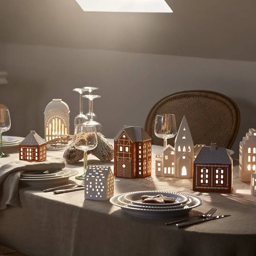 Lys>KÄHLER DESIGN Kähler Gingerbread Lyshus Medium Brun