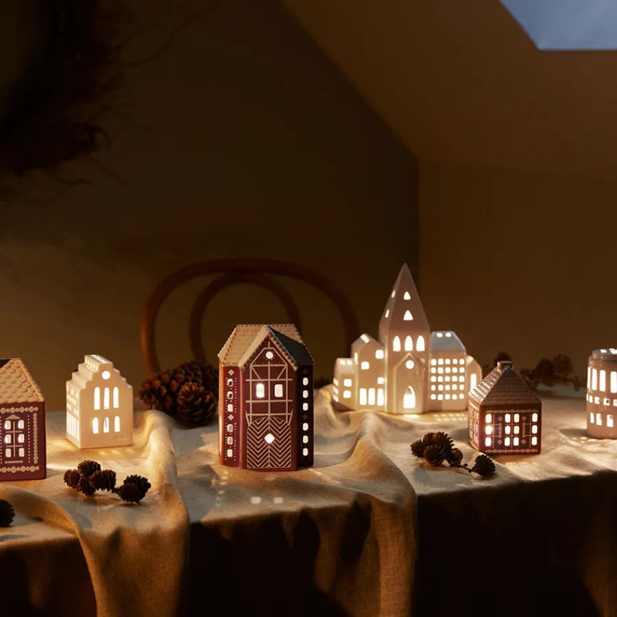 Lys>KÄHLER DESIGN Kähler Gingerbread Lyshus Stor Brun