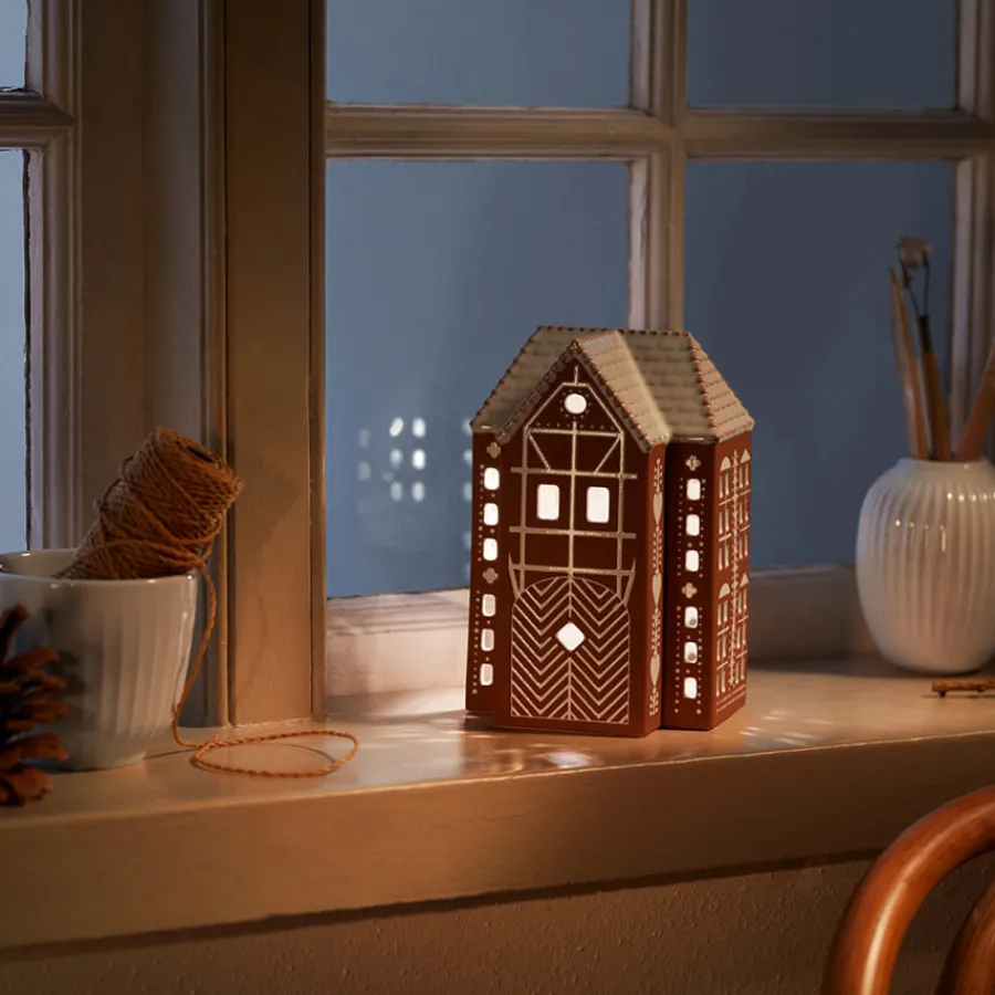 Lys>KÄHLER DESIGN Kähler Gingerbread Lyshus Stor Brun
