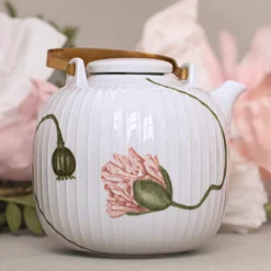 Kopper>KÄHLER DESIGN Kähler Hammershøi Poppy Tekanne 1,2L Hvit m/Dekor
