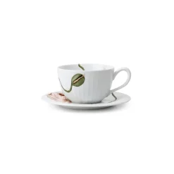 Kopper>KÄHLER DESIGN Kähler Hammershøi Poppy Tekopp m/Skål 38cl Hvit m/Dekor