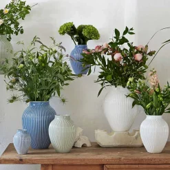 Dekor|Vaser>KNABSTRUP KERAMIK Vase 20cm Riflet Mint
