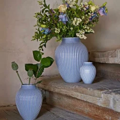 Dekor|Vaser>KNABSTRUP KERAMIK Vase 27cm Riflet Lavendel