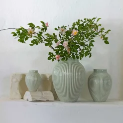 Dekor|Vaser>KNABSTRUP KERAMIK Vase 27cm Riflet Mint
