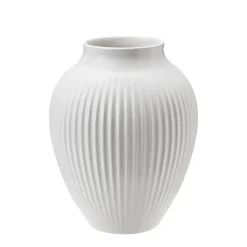 Dekor|Vaser>KNABSTRUP KERAMIK Knabstrup Vase 27cm Riflet Hvit