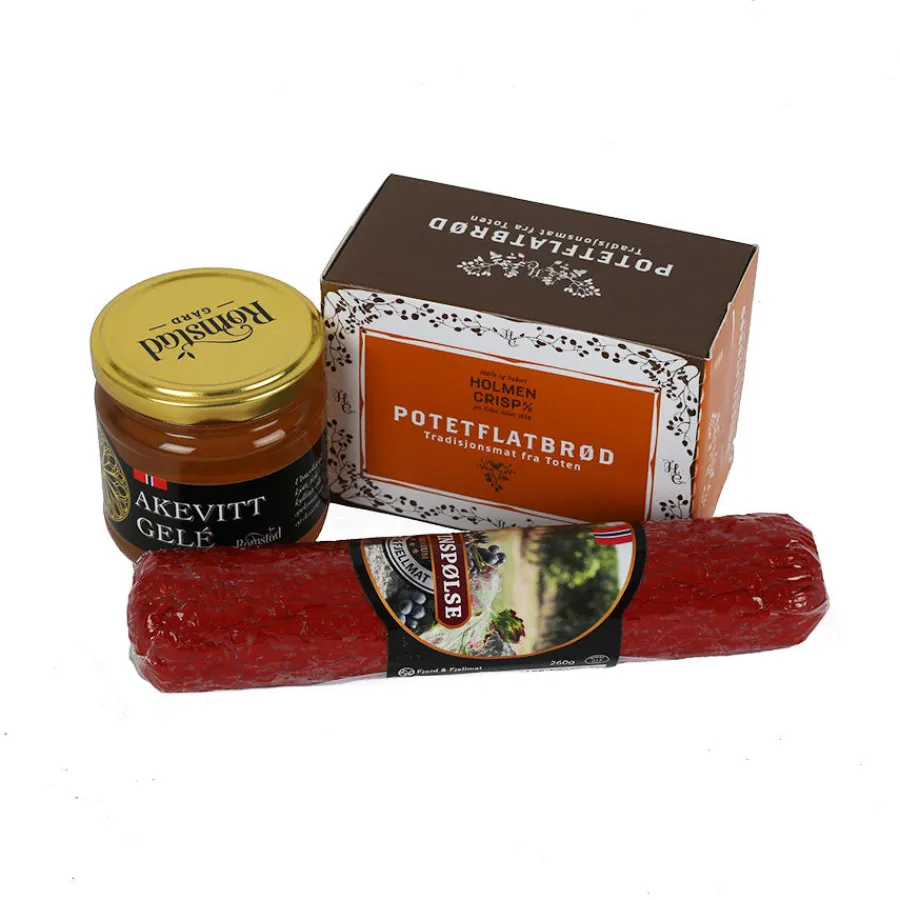 Rødvin>KRAMBODEN Gavepakke Spekepølse/Flatbrød/Gele