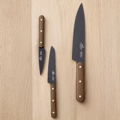 Kniver>LION SABATIER Phenix Knivsett 3 Deler Sort/Valnøtt