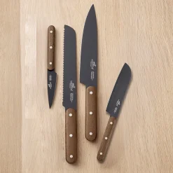 Kniver>LION SABATIER Phenix Walnut Knivsett 4 Deler Sort/Valnøtt