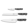 Kniver>SABATIER Lion Pluton Knivsett 3 kniver stål/sort