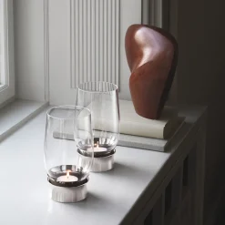 Lys>GEORG JENSEN LUMIS FYRFADSSTAGE RUSTRIT STÅL GLAS