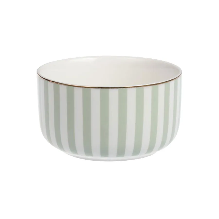 Skåler|Dessertskåler>NOVA Abby Skål 12cm Grønn m/Gullkant