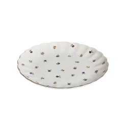 Tallerkener|Asjetter>NOVA Lilly Asjett m/Blomster og Gullkant 21cm Hvit