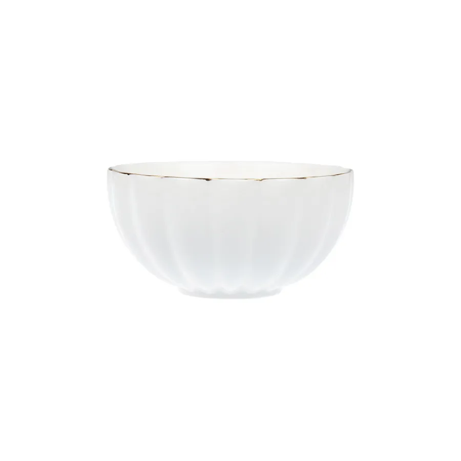 Skåler|Dessertskåler>NOVA Lilly Bolle 13cm Hvit m/Gullkant