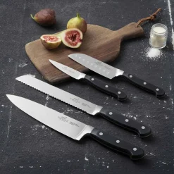 Kniver>SABATIER Pluton Knivsett 4 Kniver Sort