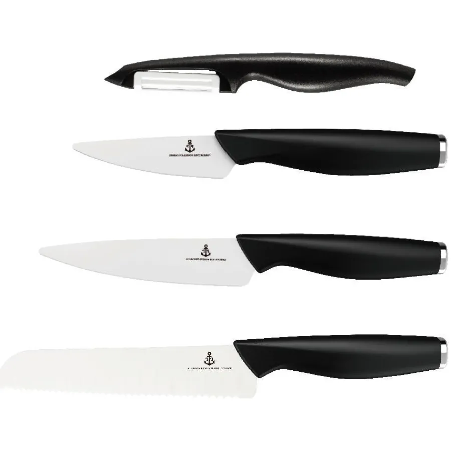 Kniver>PORSGRUNDS PORSELÆNSFABRIK Porsgrunds Porselænsfabrik De Cussion Knivsett 4 deler