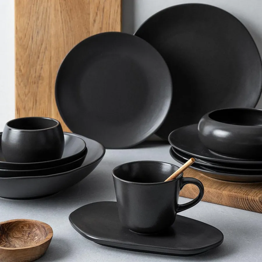Dype Tallerkener>PORSGRUNDS PORSELÆNSFABRIK Porsgrunds Porselænsfabrik Natur Dyp Tallerken 24cm Matt Sort