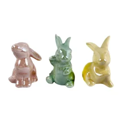 Dekor>SEASONS Påskeharer 3pk i Pastellfarger