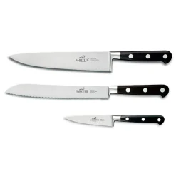 Kniver>SABATIER Licorne Knivsett 3 Kniver Stål/Svart