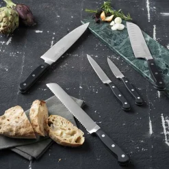 Kniver>SABATIER 2 Lions Lion Knivsett 5 Deler Stål/Sort m/Gaveeske