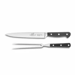 Kniver|Redskaper>SABATIER Pluton Tranchèrsett 2 Deler Stål/Svart