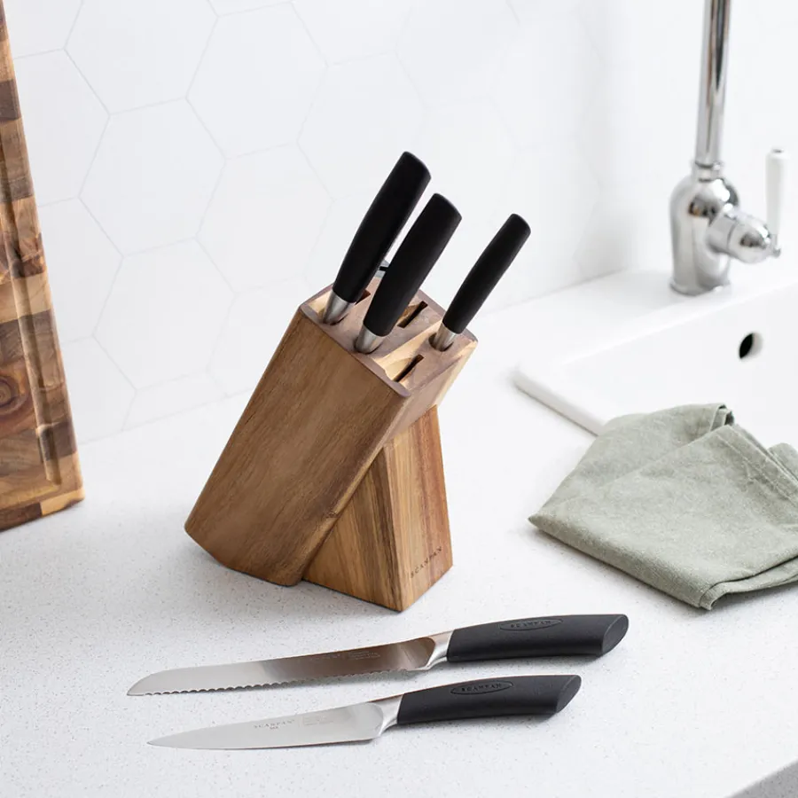 Kniver>SCANPAN Sax Knivblokk Med Knivsliper & Knivsett 5 Deler