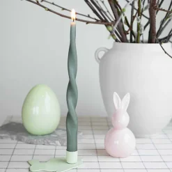 Dekor>SEASONS Easter Collection Egg m/Blomster 12,5cm Grønn