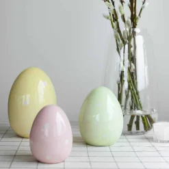 Dekor>SEASONS Easter Collection Egg m/Blomster 12,5cm Grønn