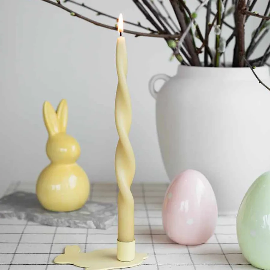 Lys>SEASONS Easter Collection Lysestake Hare 12,5cm Gul