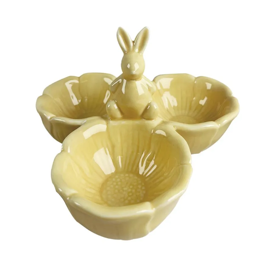 Skåler>SEASONS Easter Collection Skål m/Blomst og Hare 16cm Gul