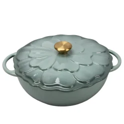 Støpejern>SEASONS Fall Collection Støpejernsgryte 26cm 3L Lokk Blomst Grønn