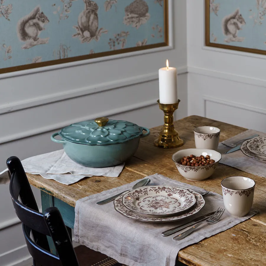 Støpejern>SEASONS Fall Collection Støpejernsgryte 26cm 3L Lokk Blomst Grønn