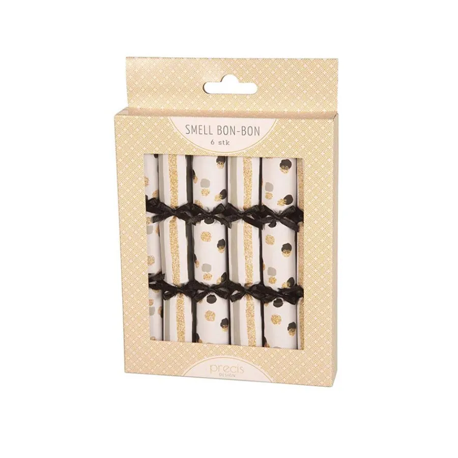 Dekor>BØRSCOMPAGNIET AS Smell Bon-Bon Sort & Gull m/Glitter 6stk