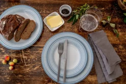 Asjetter>PORSGRUNDS PORSELÆNSFABRIK TALLERKEN FLAT 22 CM BLÅ - 4PK
