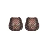 Lys>CHRISTIANIA 1739 Telysholder Furu Glass 6,5cm Brun 2pk