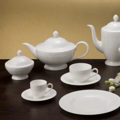 Skåler>VILLEROY & BOCH White Pearl Sukkerskål 35cl med Lokk